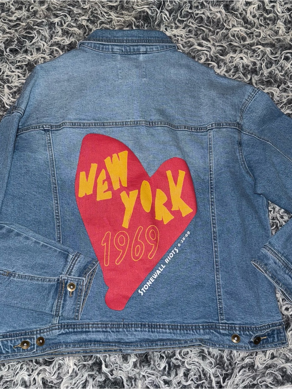 Take Pride New York 1969 Stonewall Riots Blue Denim Jacket Unisex Size XXL NEW